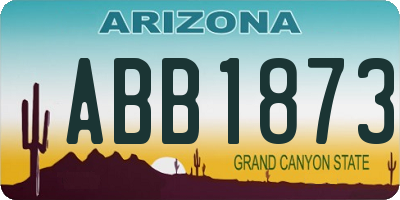 AZ license plate ABB1873