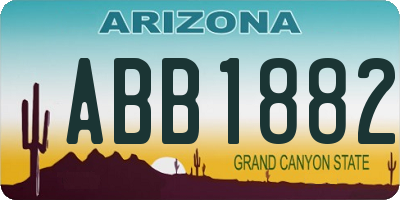 AZ license plate ABB1882