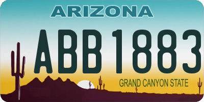AZ license plate ABB1883
