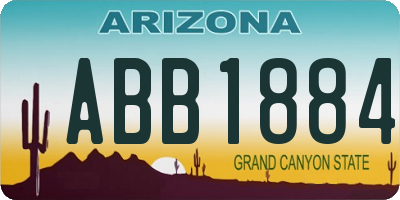 AZ license plate ABB1884