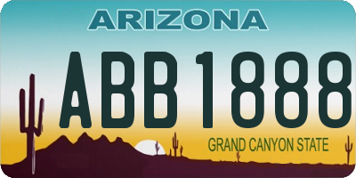 AZ license plate ABB1888