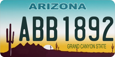 AZ license plate ABB1892