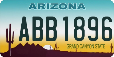 AZ license plate ABB1896