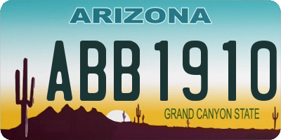 AZ license plate ABB1910