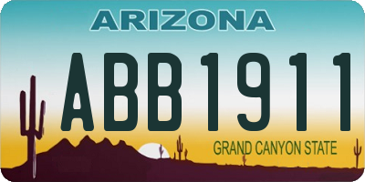 AZ license plate ABB1911