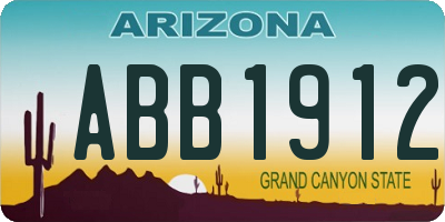 AZ license plate ABB1912
