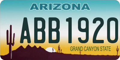 AZ license plate ABB1920