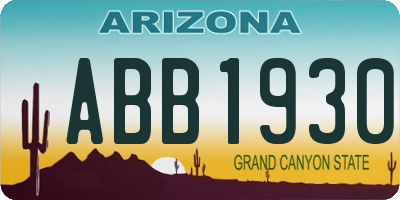 AZ license plate ABB1930