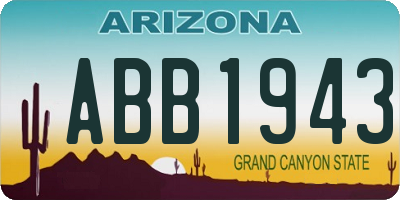 AZ license plate ABB1943