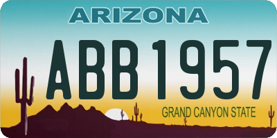 AZ license plate ABB1957