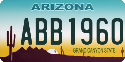 AZ license plate ABB1960