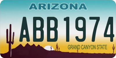 AZ license plate ABB1974