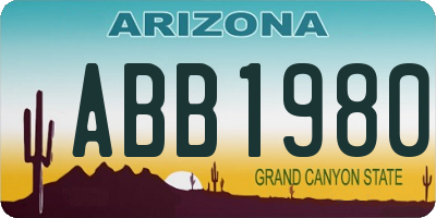 AZ license plate ABB1980