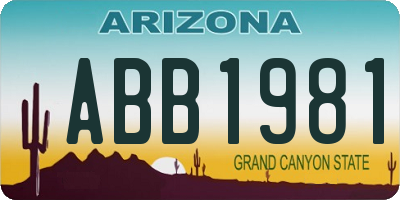 AZ license plate ABB1981
