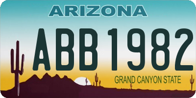 AZ license plate ABB1982