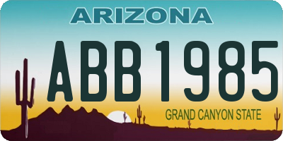 AZ license plate ABB1985