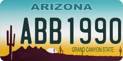 AZ license plate ABB1990