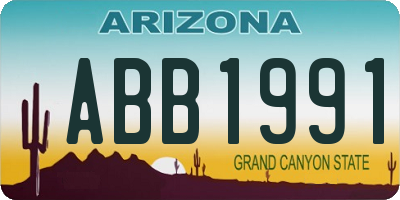 AZ license plate ABB1991
