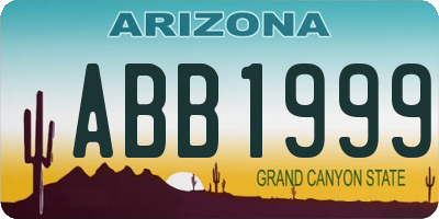AZ license plate ABB1999