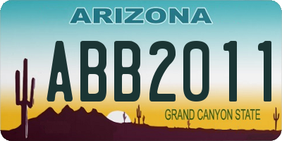 AZ license plate ABB2011