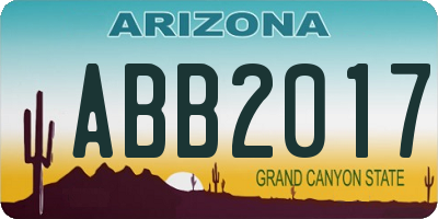 AZ license plate ABB2017
