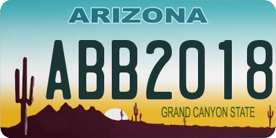 AZ license plate ABB2018