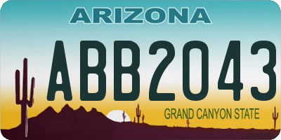 AZ license plate ABB2043