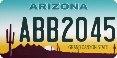 AZ license plate ABB2045