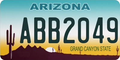 AZ license plate ABB2049