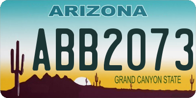 AZ license plate ABB2073