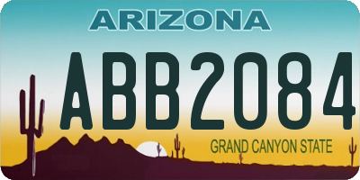 AZ license plate ABB2084
