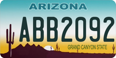 AZ license plate ABB2092