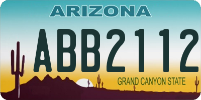 AZ license plate ABB2112