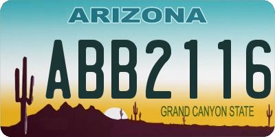 AZ license plate ABB2116