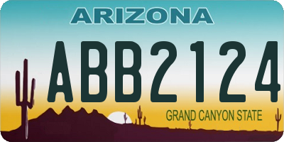AZ license plate ABB2124