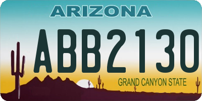 AZ license plate ABB2130