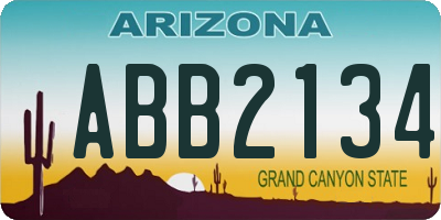 AZ license plate ABB2134
