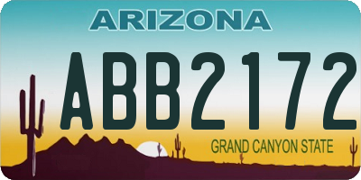 AZ license plate ABB2172