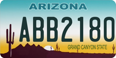 AZ license plate ABB2180