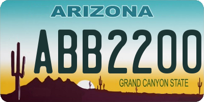 AZ license plate ABB2200