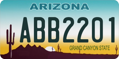 AZ license plate ABB2201