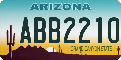 AZ license plate ABB2210