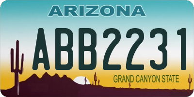 AZ license plate ABB2231