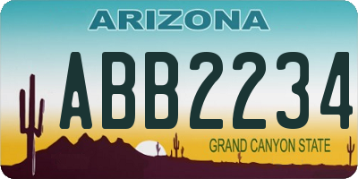 AZ license plate ABB2234