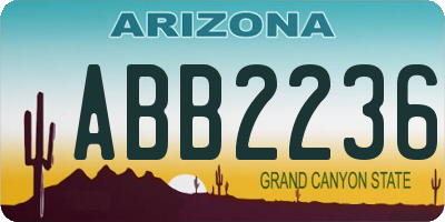 AZ license plate ABB2236