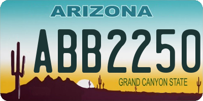 AZ license plate ABB2250