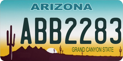 AZ license plate ABB2283