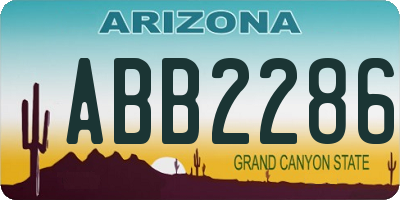 AZ license plate ABB2286