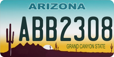 AZ license plate ABB2308