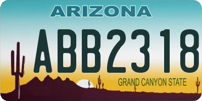 AZ license plate ABB2318